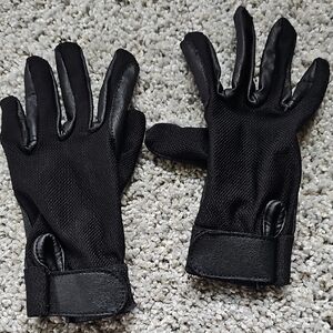 Black Kids Equestrian Gloves